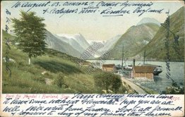 Village, Fjaerland, Sogndal, Norway 1903 Postcard, Postmark