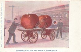 Expressing Big Red Apple in Washington, North Yakima, WA Early Postcard
