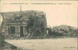 WW1 Destruction, Villers-Bretonneux, France - Early 1900's Postcard