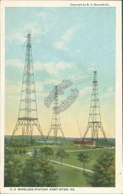 US Wireless Station, Fort Myer, VA Virginia - Early 1900's Postcard