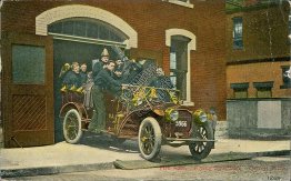 Fire Auto, Car, Flying Squadron, Firemen, Detroit, MI Michigan 1912 Postcard