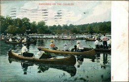 Canoeing on the Charles River, Boston, MA Massachusetts 1906 Postcard