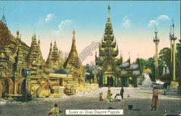 Shwe Dagone Pagoda, Rangoon, Burma - Early 1900's Postcard