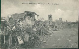 Ruins, Place de la Mairie, Villers-Bretonneux, France WWI WW1 Postcard