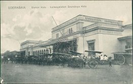 Kota Railway R.R. Station, Soerabaia, Surabaya, Java, Indonesia - Early Postcard