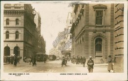 Trolley, George St., Sydney, NSW, Australia - 1925 Real Photo RP Postcard