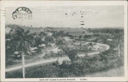One of Cuba's Auto Roads, Cuba 1921 Postcard