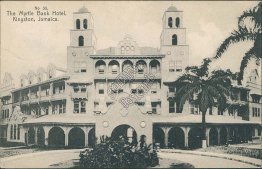 Myrtle Bank Hotel, Kingston, Jamaica 1911 Postcard, Stamp, Cancel