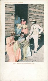 Making Puerto Rican Hats, Puerto Rico Pre-1907 Detroit Photographic Postcard