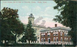 Court House, Jail, Hall of Records, Walla Walla, WA - Early 1900's Postcard