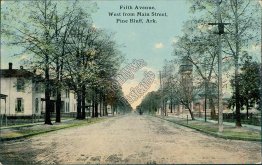 Fifth Ave., Main Street, Pine Bluff, AR Arkansas - Early 1900's Postcard
