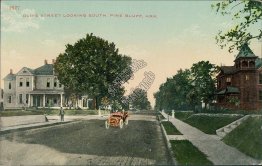 Olive St., looking South, Pine Bluff, AR Arkansas - Early 1900's Postcard