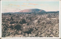 Volcanic Cone & Lava Bed, New Mexico NM - 1917 Postcard, RPO Cancel