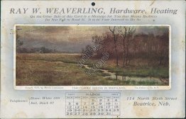 Ray W. Weaverling Hardware Store Calendar, Beatrice, NE 1911 Postcard