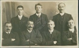 Group of Men in Suits, WWI Draftees - Early 1900's Real Photo RP Postcard