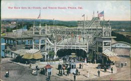 Race Thru the Clouds Roller Coaster, Venice, CA California Early 1900's Postcard