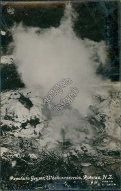 Papakura Geyser, Whakarewarewa, Rotorua, NZ- Early 1900's RP Photo Postcard