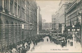 Martin Place, Sydney, Australia - Early 1900's Postcard