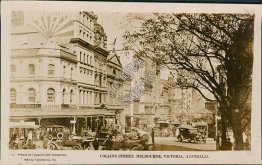 Collins St., Melbourne, Victoria, Australia - Early 1900's RP Photo Postcard