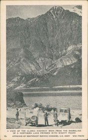 Alaska Highway from Northern Lake, AK BC - Northwest Service Army Postcard