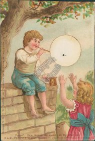 Boy Blowing Bubble - Early 1900's Novelty Patented Postcard