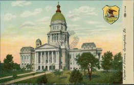 Capitol, Coat of Arms, Springfield, IL Illinois - Early 1900's Postcard