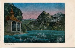 Windmill, Tellskapelle, Switzerland - Early 1900's Metallic Postcard