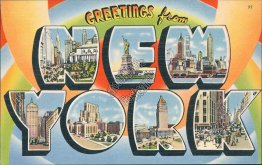 Greetings from New York LARGE LETTER Postcard