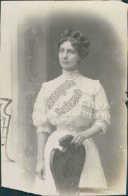 Woman Posing Next to Chair, Mt. Home, ID Idaho - Early 1900's Photo
