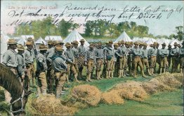 Life in Our Army, Roll Call, Large Group of Soldiers - Early 1900's Postcard