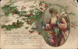Old Santa, Snow Scene 1906 Christmas XMAS Postcard