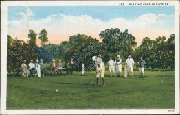 Playing Golf in Florida, FL - Early 1900's Postcard