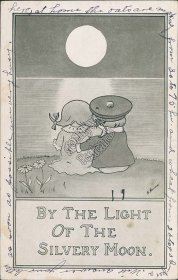 Boy & Girl - By The Light of the Silver Moon, H. Horina Canyon, TX 1911 Postcard