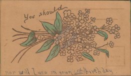 25th Birthday, Zearing, IA Iowa - 1907 LEATHER Postcard