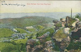 View from Flag Rock, Warm Springs, VA Virginia - Early 1900's Postcard