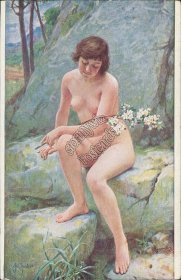 Spring, Nude Art, A. J. Chantron, French Artist - Early 1900's Postcard