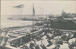 Roof Sun Deck, Madison Hotel, Bi-Plane, Atlantic City, NJ 1936 Postcard