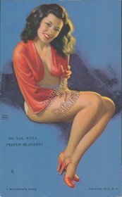 Do You Still Prefer Blondes - Earl Moran - Mutoscope Pin Up Card