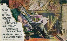 Smoking, Cheer Up Old Man, Tis Leap Year - 1907 Tower M. & N. Postcard