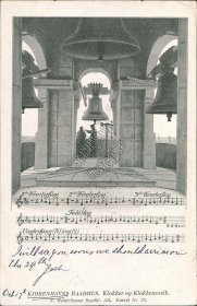 Copenhagen City Hall Bells, Sheet Music Notes, Denmark - 1905 Postcard