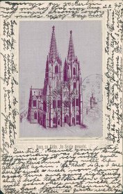 Cologne Cathedral, Germany 1899 Silk Postcard
