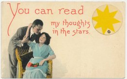 You Can Read My Thoughts in the Stars - Lovers Couple Mechanical Postcard