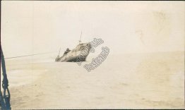 Merchant Ship Being Towed - Early 1900's Real Photo RP WWI Postcard
