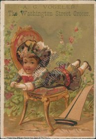 A. G. Vogeler, Street Grocer, Washington St., Newark, NJ Victorian Trade Card