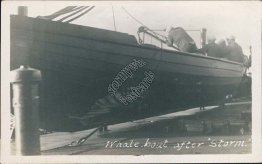 Whale Boat After Storm - Early 1900's Real Photo RP Postcard