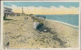 Winter Bathing at Miami Beach, FL Florida - Early 1900's Postcard