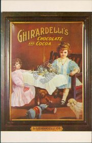 Ghirardelli's Chocolate & Cocoa, Girl w/ Teddy Bear, San Francisco, CA Postcard