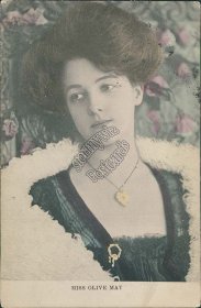 Miss Olive May - British Actress - Early 1900's Postcard