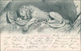 Lion Monument, Luzern, Lucerne, Switzerland 1901 Postcard