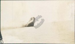 Navy Merchant Ship Sinking - Early 1900's Real Photo RP WWI Postcard